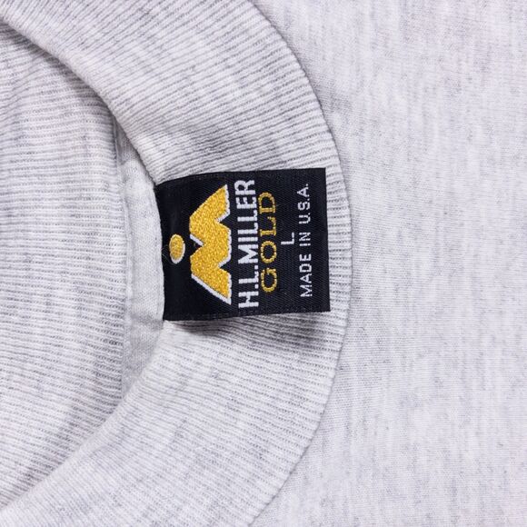 Vintage Oklahoma Football Single Stitch Mockneck L USA Made 90s Gray Tee - Picture 6 of 9